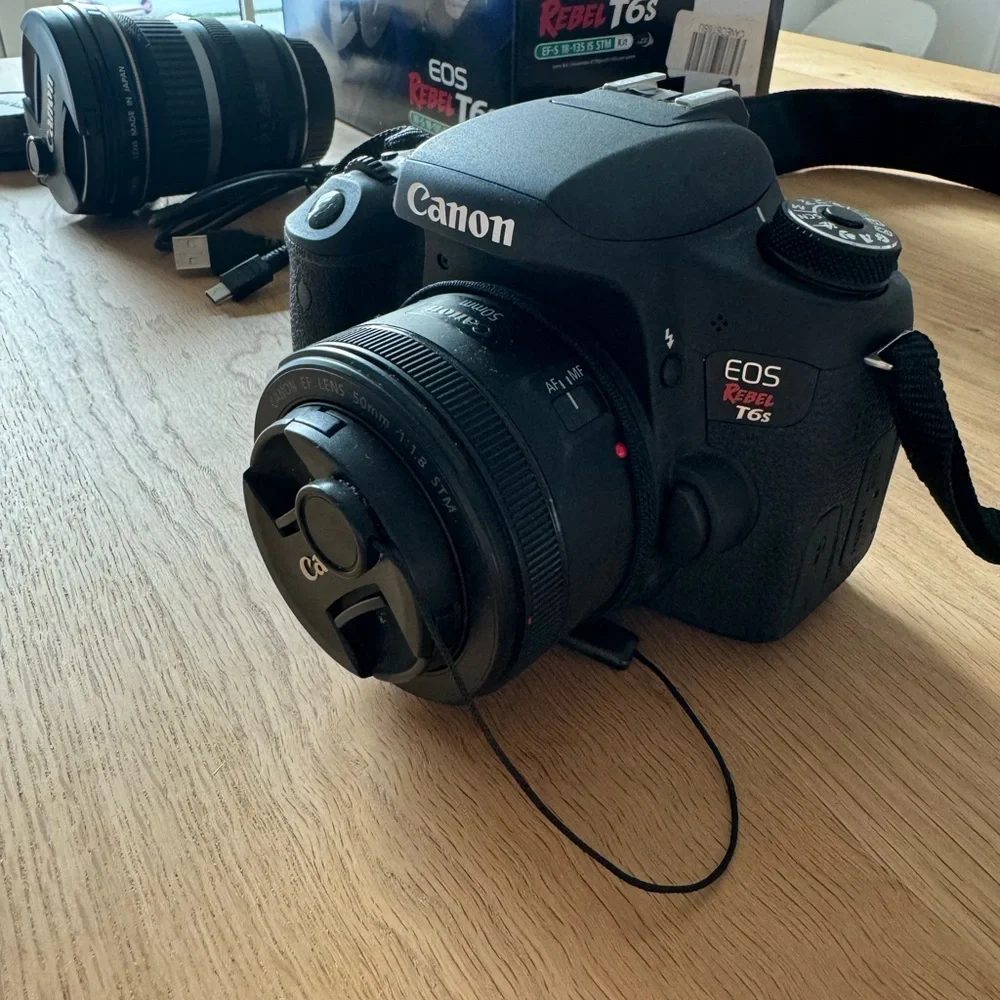 Canon EOS Rebel T6s Digital SLR + 2 lenses